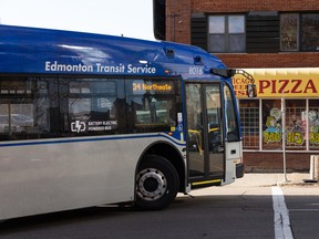 An ETS electric bus turns a corner