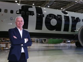 Stephen Jones, President and CEO of Flair Airlines poses at the company's base in Calgary on Tuesday, May 2, 2023.