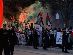 Pro-Palestinian protesters targetted a Synagogue in Thornhill on Thursday, March 7, 2024.