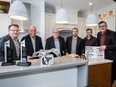 Ackard Contractors was named Renovator of the Year at the Canadian Home Builders' Association-Edmonton Region Awards of Excellence in Housing. With the awards are Paul Swekla, Aquilino Naccarato, Richard Plamondon, Michael Plamondon, Travis Plamondon and Rémi Plamondon
