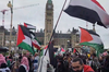 Screengrab from video posted to X of a protest in Ottawa at Parliament Hill on Saturday, April 20, 2024.