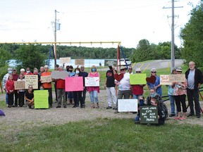 Photo by KEVIN McSHEFFREY/THE STANDARD
Earlier this month, a number of Blind River residents in the Shiv-ron and Longview streets area protested council’s decision to remove the playground equipment from Shiv-ron Park and convert it to greenspace.