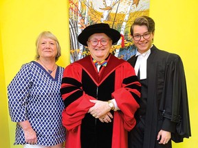 Photo supplied
Lynn Thomas, assistant at the Cambridge Law firm in Elliot Lake; Douglas Elliott, who was awarded a degree of Doctor of Laws by the Law Society of Ontario; and Tim Phelan, the newest member of the Cambridge Law firm.