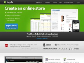 Screenshot of Shopify.com