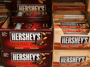 Hershey chocolate products inside Hershey's Chocolate Shoppe.