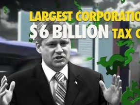 A Liberal TV ad slammed Conservative plans for corporate tax cuts.