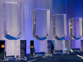The trophies for the Canadian General Counsel Awards