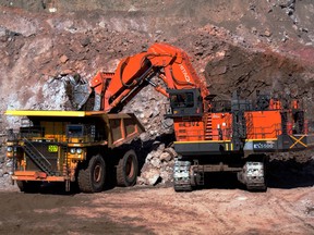 A truck and shovel at Quadra's Carlota mine in east-central Arizona