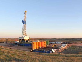 An oil well on the Bakken Formation, one of the largest contiguous deposits of oil and natural gas in the United States.