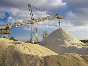Lithium ore stockpile at Talison’s Greenbushes lithium operations in Western Australia