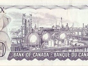 From 1971 to 1989, the $10 bill showed off Polymer Corp.’s Sarnia, Ont., refinery.
