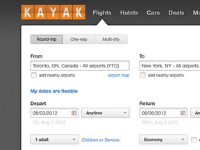 Screen grab/Kayak.com