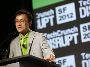 Allen Lau, CEO of Wattpad, speaks at the TechCrunch Disrupt conference in San Francisco on Sept. 10.