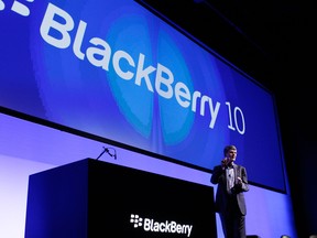 BlackBerry's stock got a big upgrade to the equivalent of buy from Morgan Stanley on Wednesday. Above, BlackBerry CEO Thorsten Heins is seen at a launch event earlier this year.