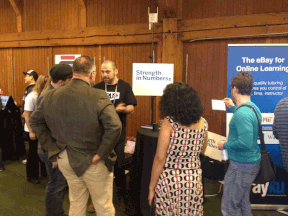 CEO Rami Alhamad giving product demos at the LAUNCH Festival demo pit.