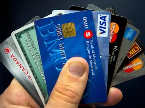 The number of credit cards issued in Canada rose 7 per cent to 95 million in 2014, or almost three cards for every Canadian