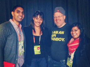 Stylekick co-founders meet Rackspace's Robert Scoble at this year's LAUNCH Festival in San Francisco.