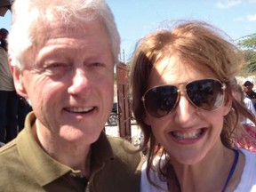 Barb Stegemann meets with former U.S president Bill Clinton during a 2012 trade mission to Haiti.