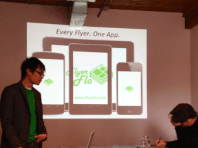 Clayton Tso, CEO of Flyerflo practicing his pitch