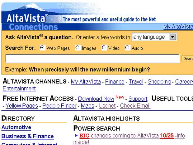 AltaVista.com shut down by Yahoo Inc | Financial Post