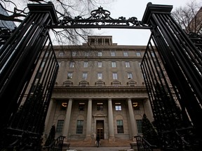 The exterior of Manulife's headquarters in Toronto