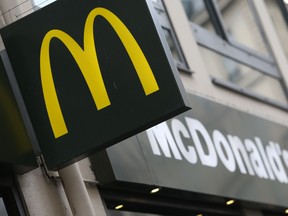 A McDonald's sign is seen outside one of its locations.