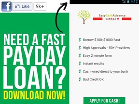 Screen grab/Easy Cash Advance-Canada