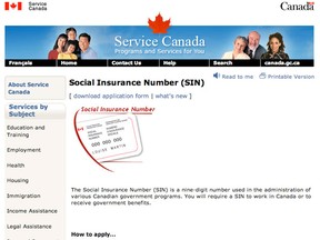 Screen grab/Service Canada