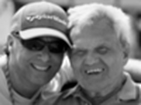 Michael Yuhasz Jr. (left) with his father Mike Yuhasz Sr. (right), resting in his wheelchair. Michael battled prostate cancer while his father recently suffered a stroke.