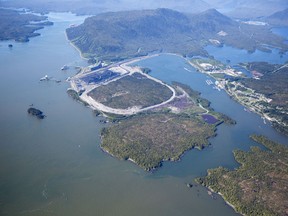 Lelu Island, proposed site of the Pacific NorthWest LNG (Petronas) project