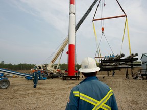 A Montney natural gas drilling operation in northeast British Columbia.