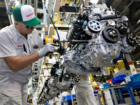 A worker at Honda's Ontario factory