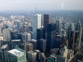 Toronto's financial district as seen from above