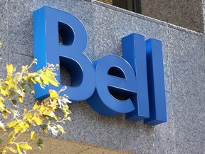 A Bell sign at BCE's corporate headquarters in Toronto.