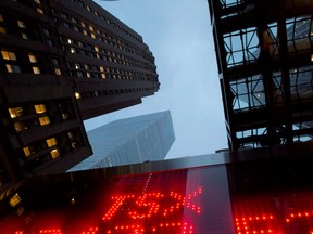 A TSX sign board in Toronto.