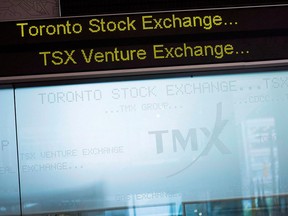 The Toronto Stock Exchange Broadcast Centre is pictured in Toronto.