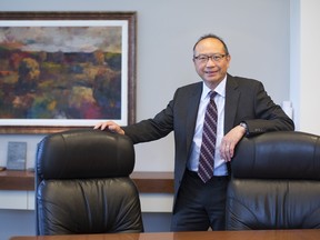 Advantage Oil & Gas CEO Andy Mah at work in his corporate headquarters in Calgary, Alberta.