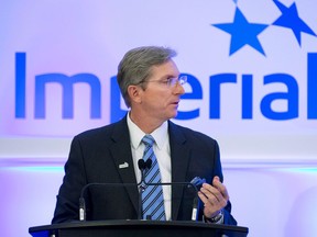 Imperial Oil Chairman, President and CEO Rich Kruger speaks at the company's annual general meeting in Calgary, Alta., April 30, 2015.