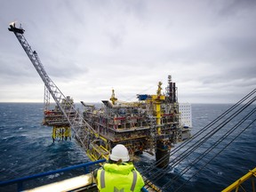 A gas platform is operated by Statoil ASA in the North Sea about 140 kilometres from Bergen, Norway.