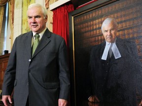 Peter Milliken, 34th Speaker of the House of Commons, takes part in the unveiling of his official portrait on Parliament Hill in Ottawa on Wednesday, May 9, 2012. The portrait was painted by artist Paul Wyse. THE CANADIAN PRESS/Sean Kilpatrick