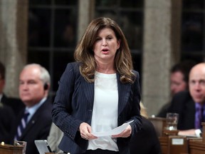 Rona Ambrose stands in the House of Commons during Question Period on Parliament Hill