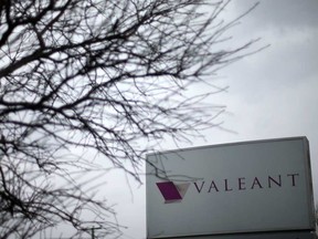A sign for Valeant's head office seen in Laval, Quebec.