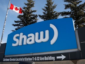 A Shaw Communications sign at the company's headquarters in Calgary