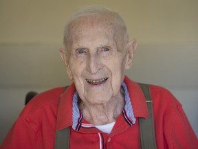 BOOM AND BUST TORONTO, ONTARIO: Friday, October 23, 2015 - - For Garry Marr Boom and Bust story - Ralph Etigson, 100, poses for a portrait at the Terraces of Baycrest senior's home in Toronto, ON on Friday, October 23, 2015.   (Laura Pedersen/National Post)  (For FP Boom and Bust story by Garry Marr)  //NATIONAL POST STAFF PHOTO 

Garry Marr - Boom and Bust