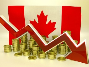 national economy concept  - currency collapse - Canadian Dollar