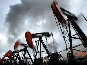 Clusters of pump jacks at Imperial Oil Ltd.'s Cold Lake project in Alberta