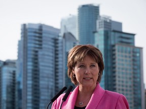 British Columbia Premier Christy Clark speaks in Vancouver