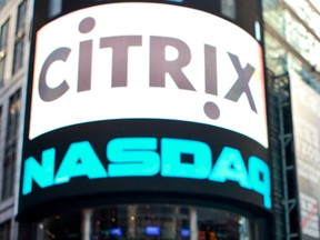 Citrix Systems at the Nasdaq Market Site in New York.
