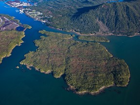 Lelu Island, near Port Edward, B.C. Site for proposed $11-billion Pacific Northwest LNG plant.