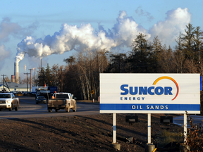 The Suncor oil sands extraction facility near the town of Fort McMurray in Alberta, Canada.
